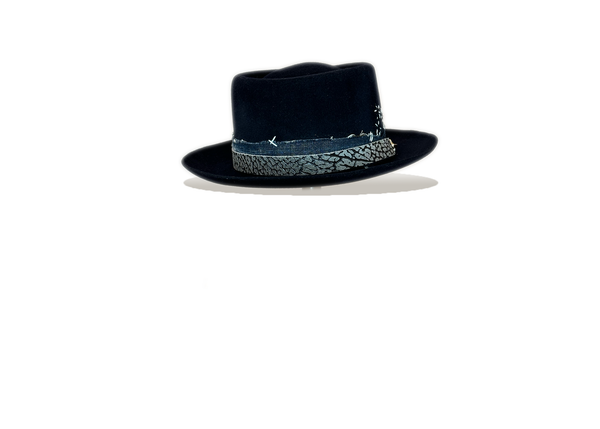 "Blue Suede Porkpie" Fur Felt Hat