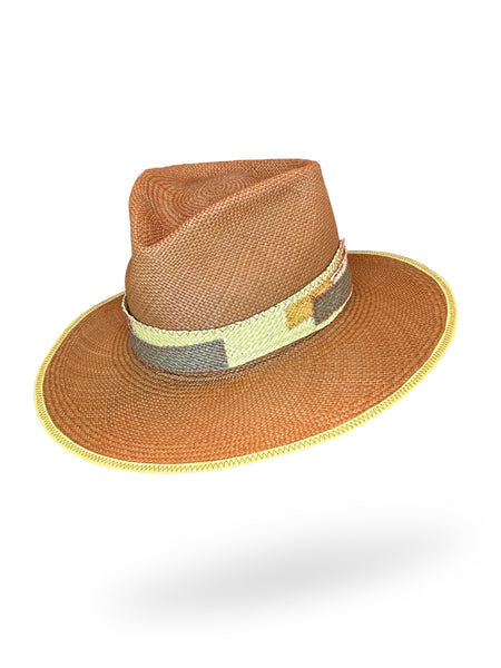 "Patch of Fire" Patchwork Straw Hat