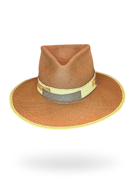 "Patch of Fire" Patchwork Straw Hat
