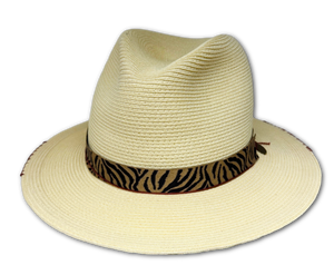 "Tiger Stripes Crushable" Straw Hat