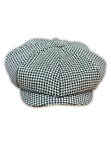 "Houndstooth Big Apple" Flat Cap
