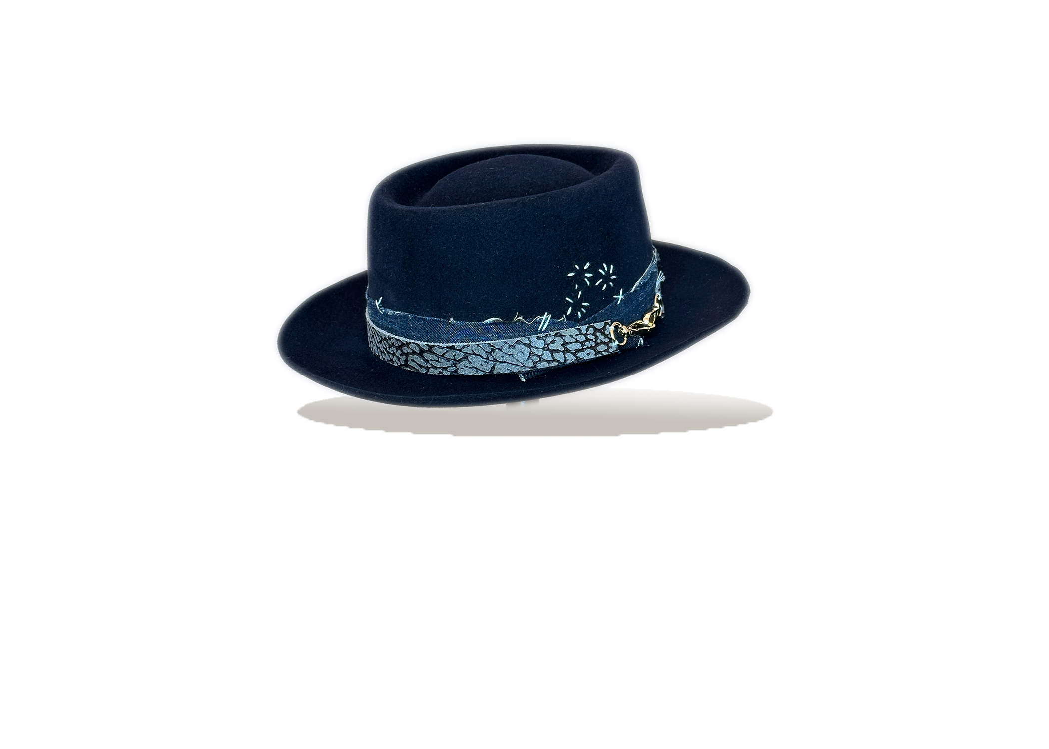 "Blue Suede Porkpie" Fur Felt Hat